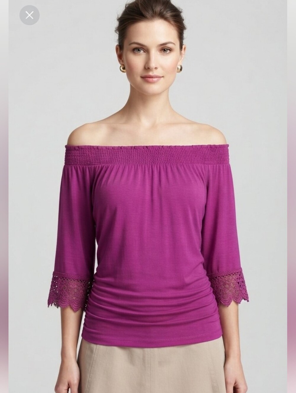 Nygard Slims Ruched Top    Med